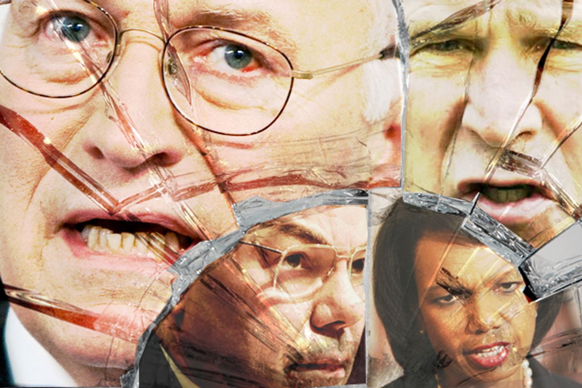 Clockwise from upper left: Dick Cheney, George W. Bush, Condoleezza Rice and Colin Powell