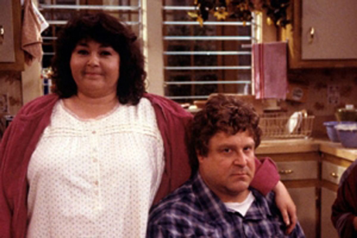 Roseanne Barr and Dan Goodman in a scene from "Roseanne"