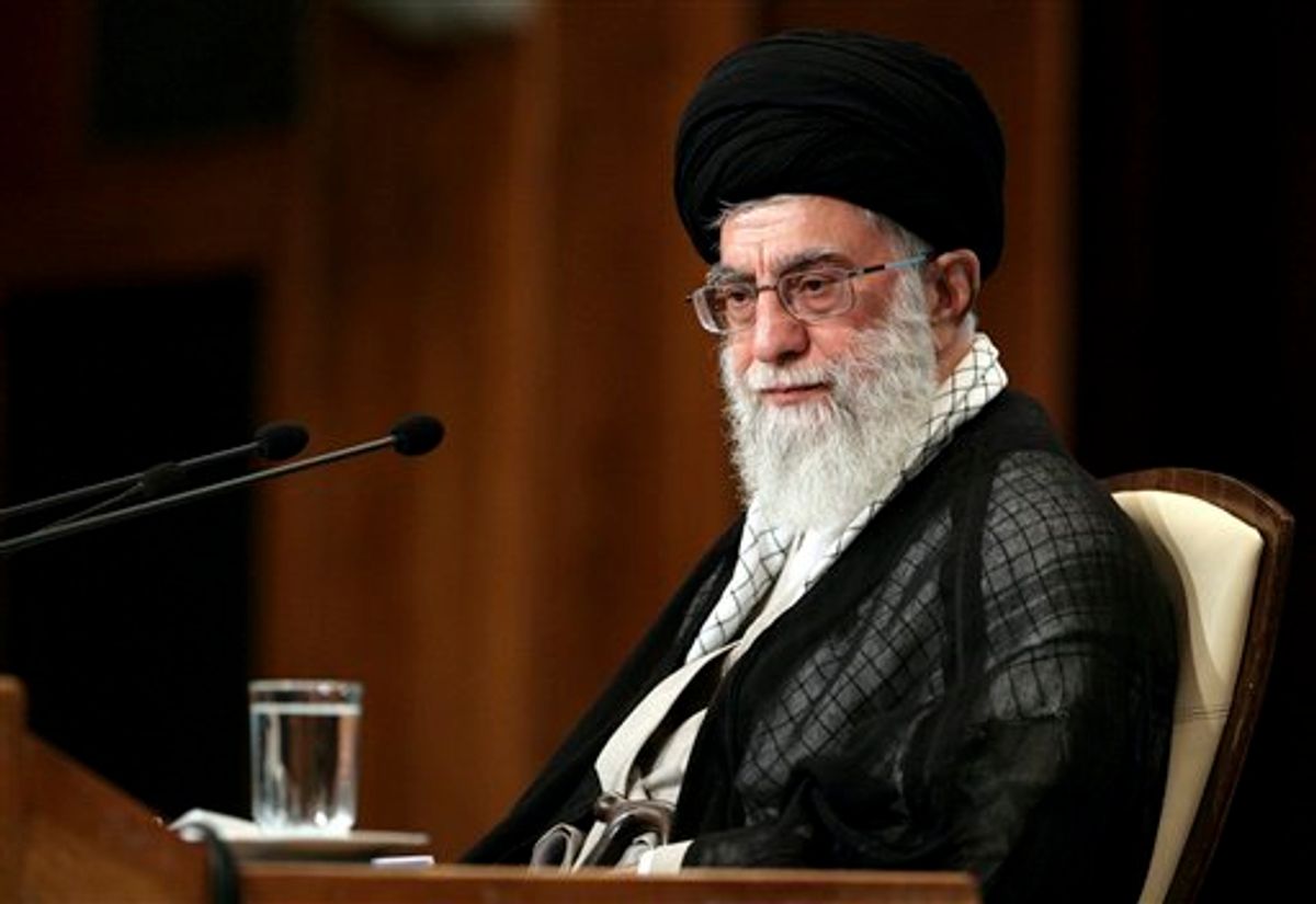 Iranian supreme leader Ayatollah Ali Khamenei, attends the opening of an international Islamic conference, in Tehran in 2011 (AP)
