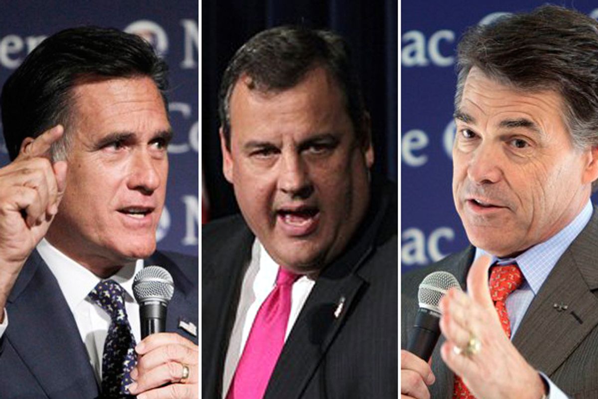 Mitt Romney, Chris Christie and Rick Perry  (AP)