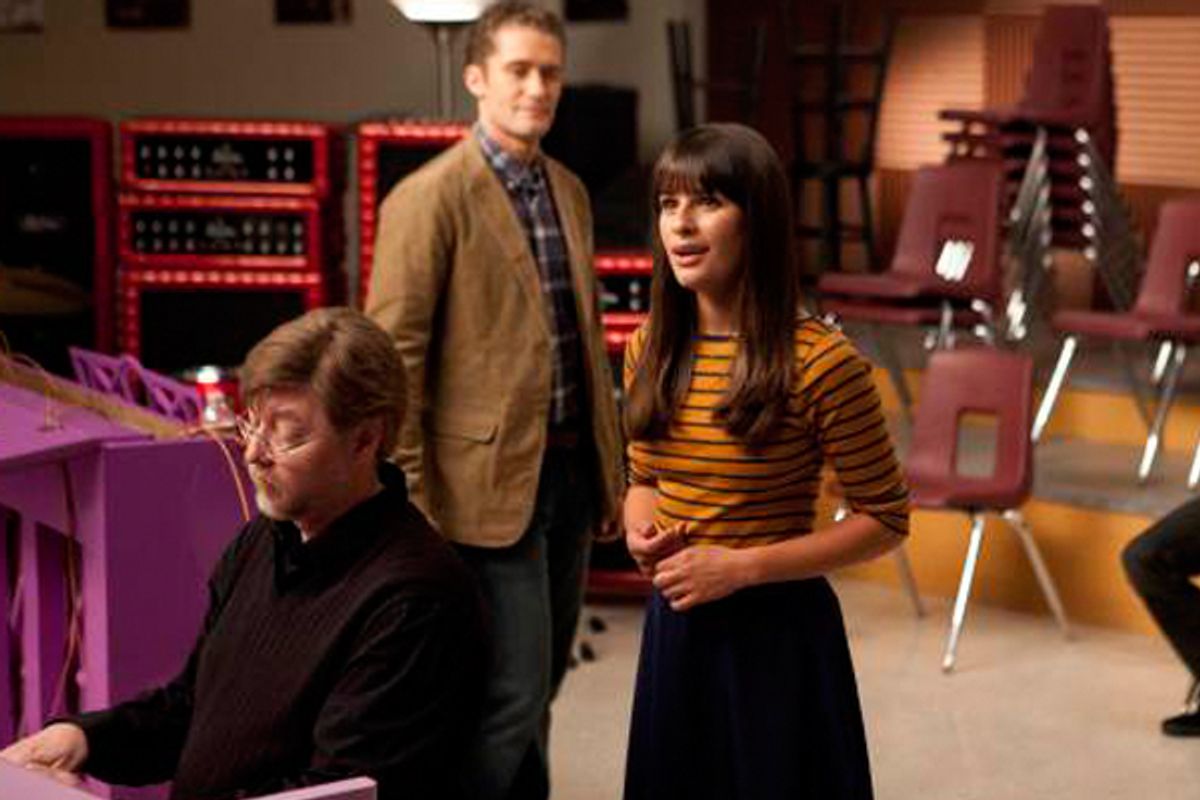 The song remains the same: (L to R) Brad Ellis, Matthew Morrison and Lea Michele.