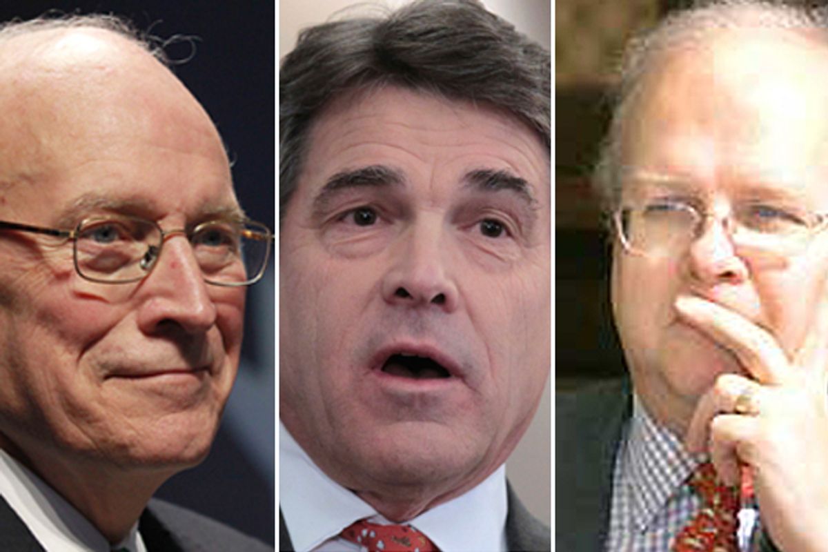 Dick Cheney, Rick Perry and Karl Rove