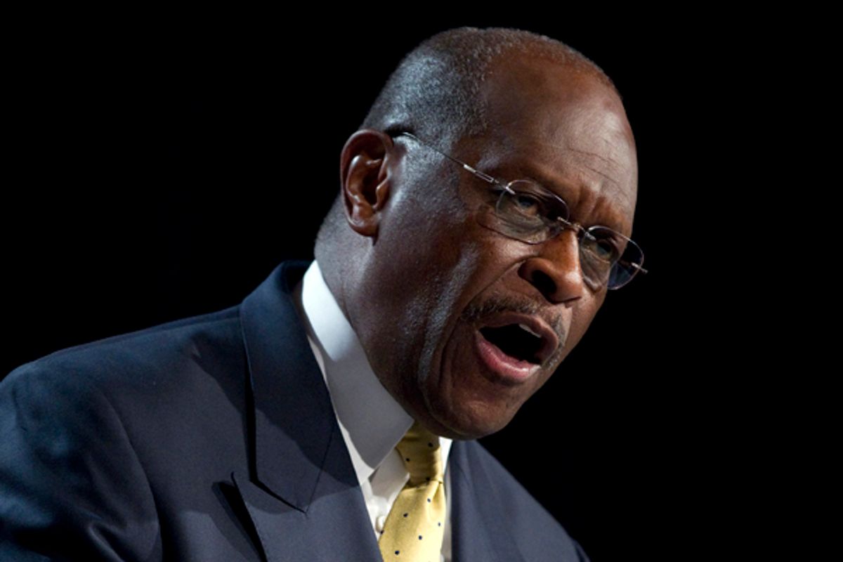Republican presidential hopeful Herman Cain  (AP/Evan Vucci)