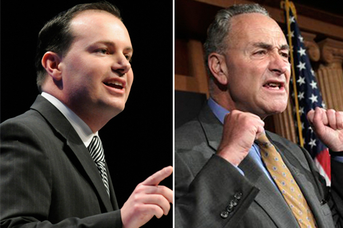 Senators Mike Lee and Charles Schumer      (Reuters/AP)