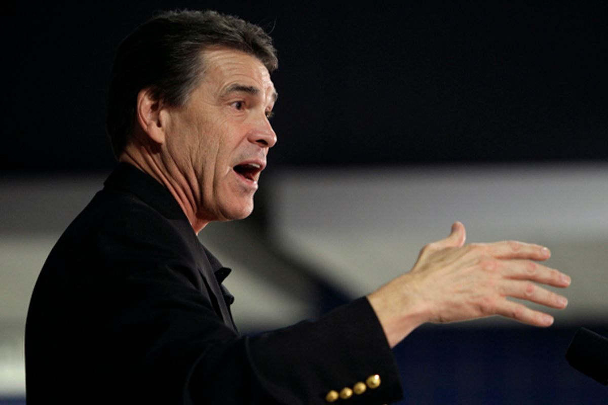 Republican presidential hopeful Texas Gov. Rick Perry   (AP/Charlie Neibergall)