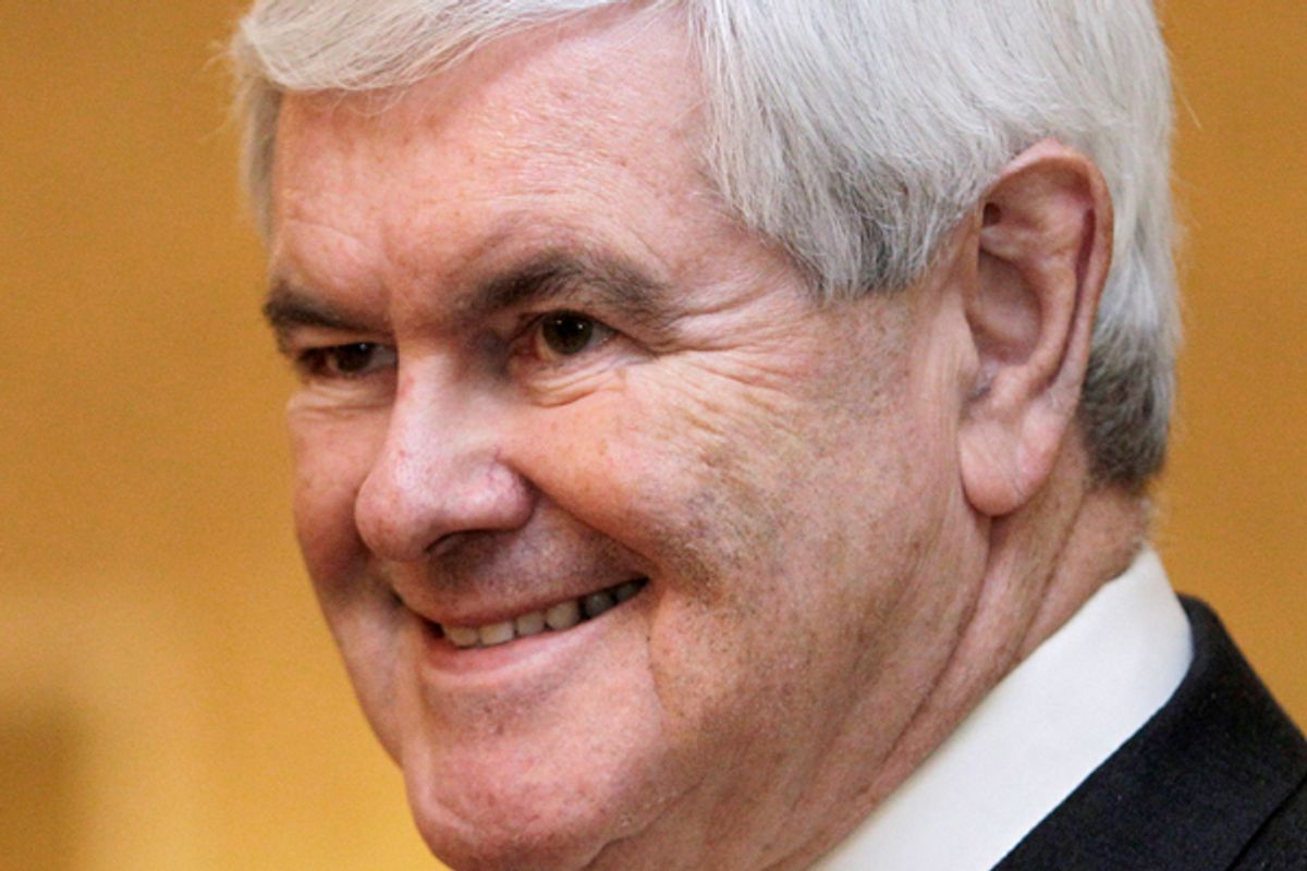 Republican presidential candidate, former House Speaker Newt Gingrich   (AP/Tony Gutierrez)
