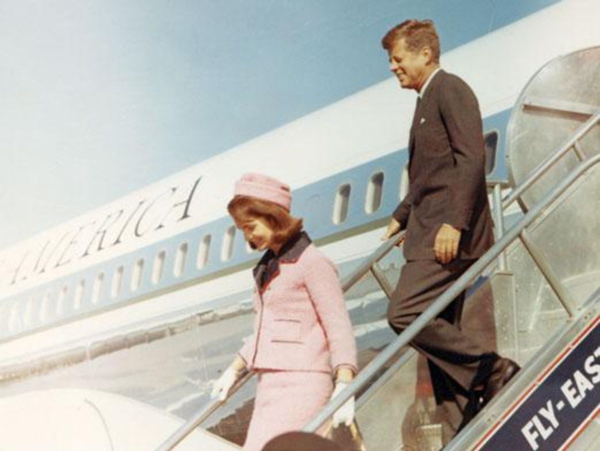  President John F. Kennedy and First Lady Jackie Kennedy arrive in Dallas on November 22, 1963.   (JFK Presidential LIbrary and Museum)