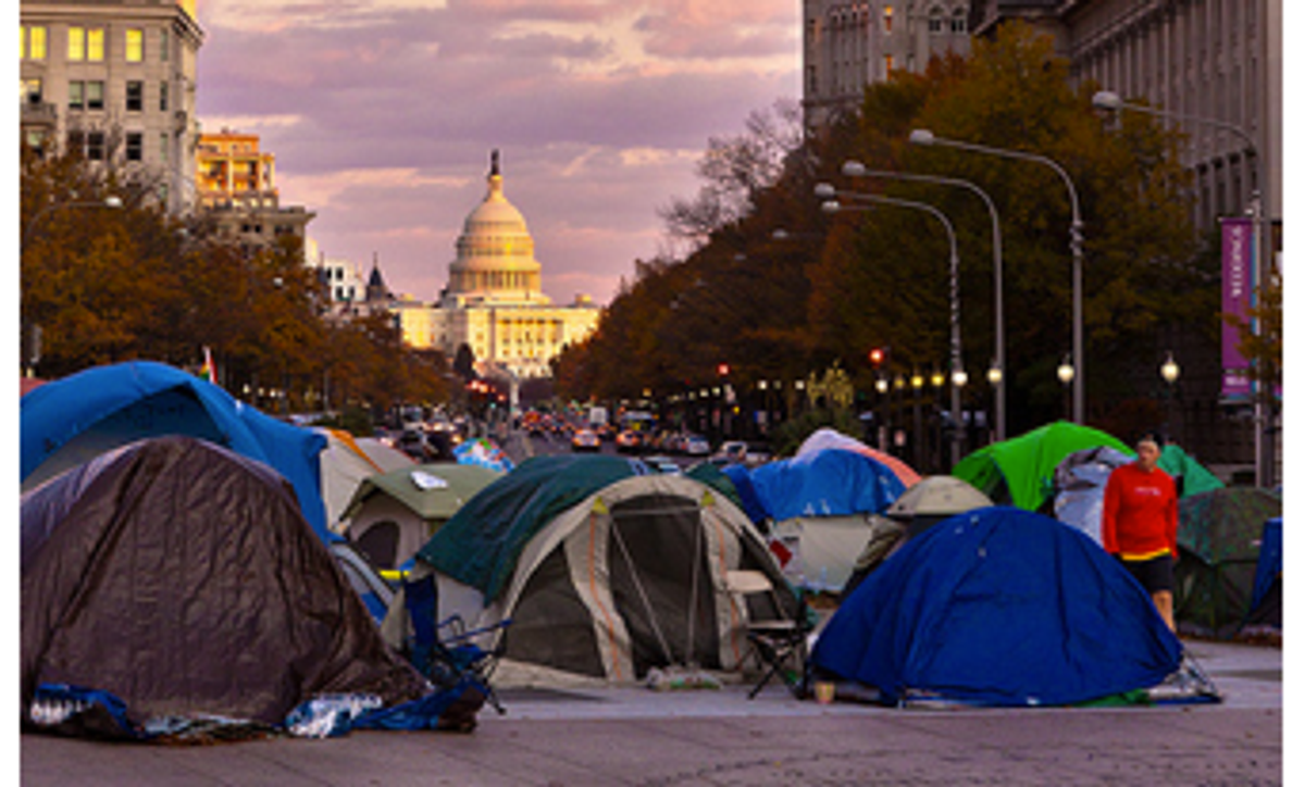  Freedom Plaza camp of OccupyDC   (Theqspeaks via Flickr (Creative Commons))