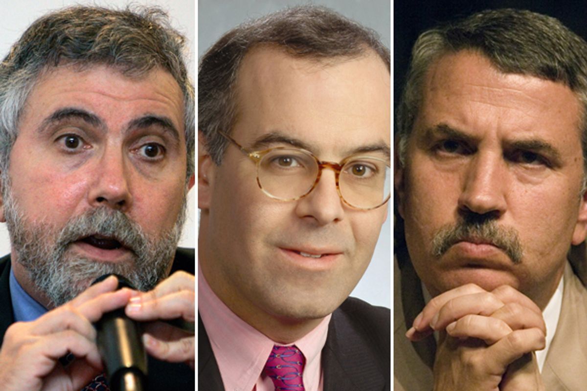 Paul Krugman, David Brooks and Thomas Friedman                (AP)