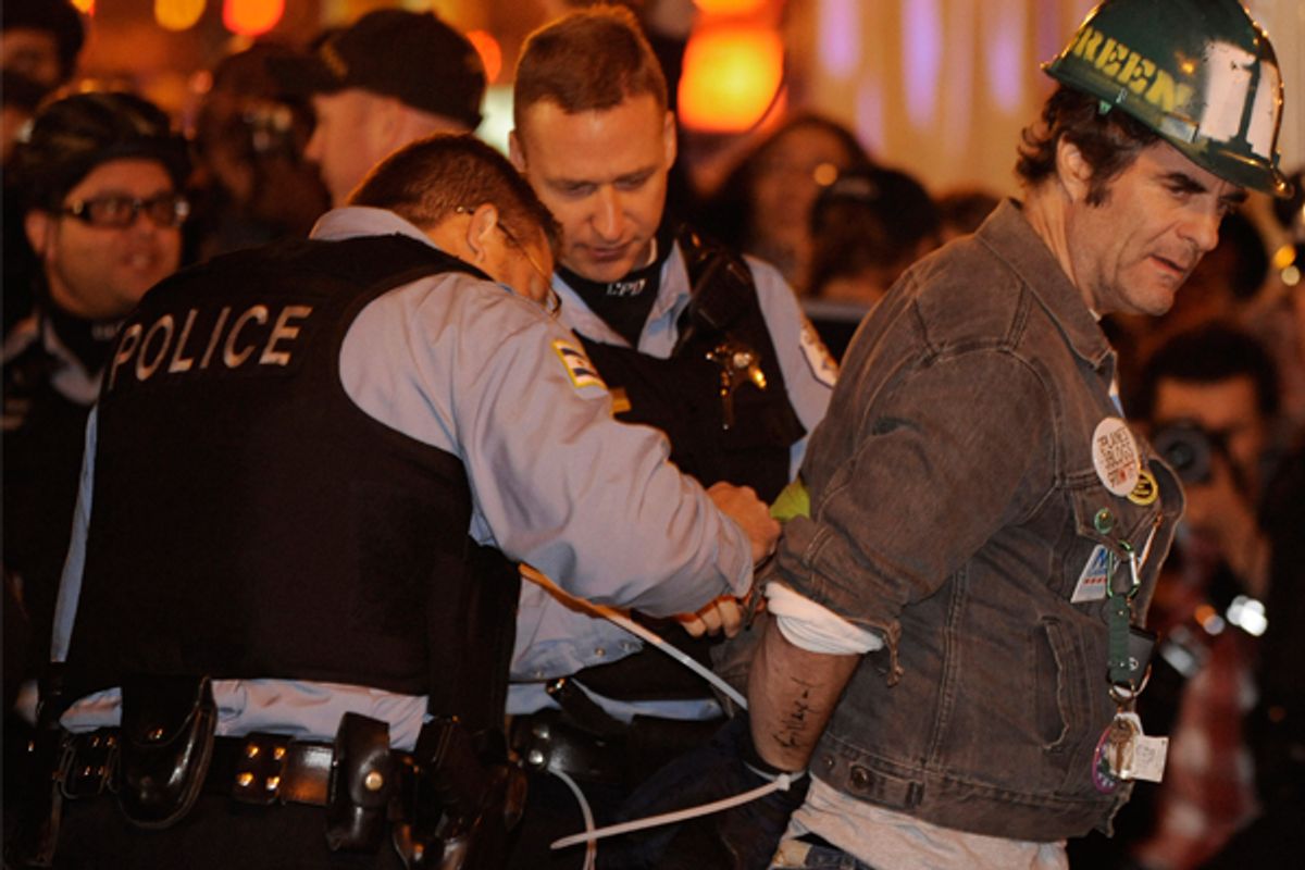 Occupy Chicago has not held any public space since mass arrests on Oct. 23.  (AP/Paul Beaty)