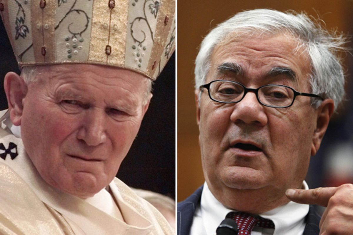 Pope John Paul II and Barney Frank             (AP)