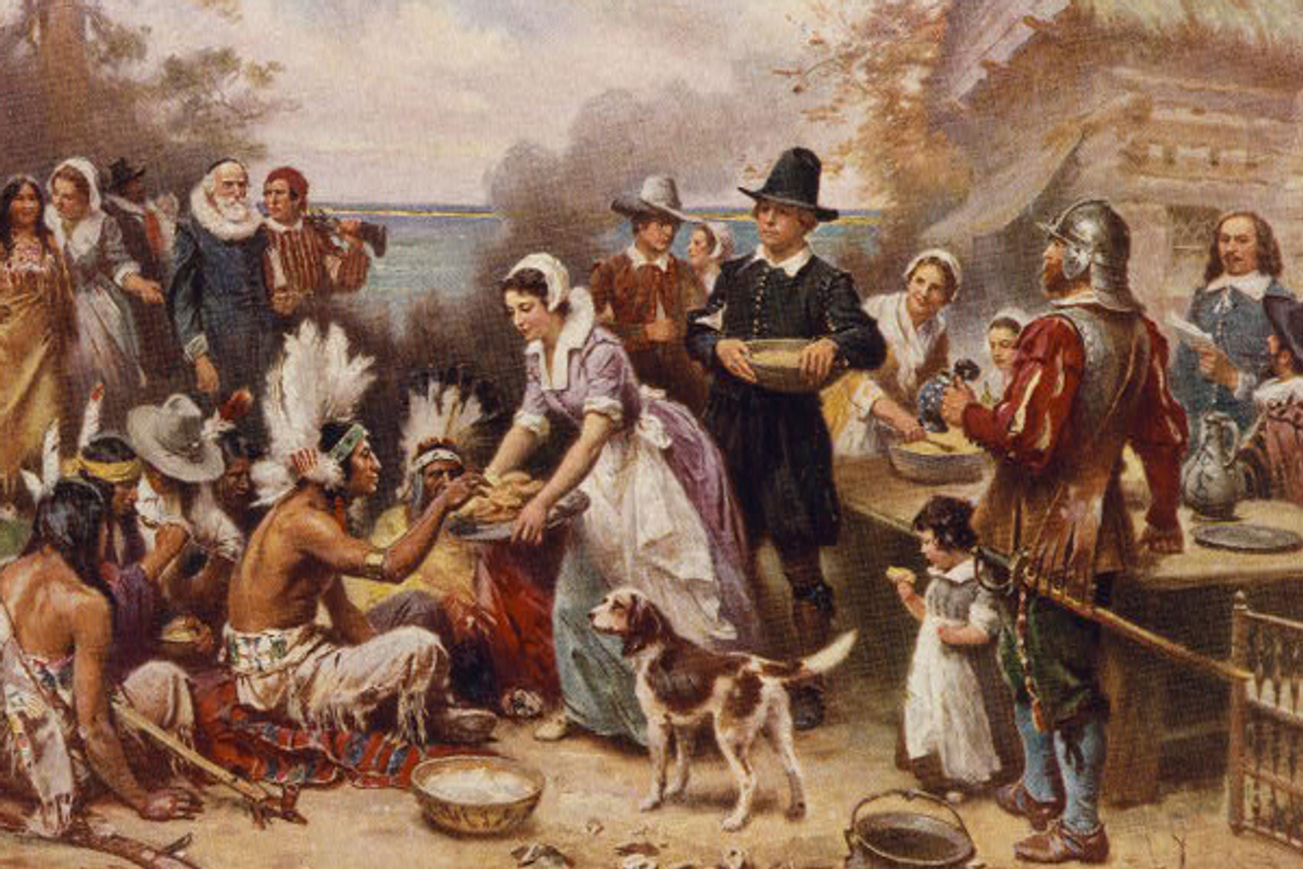  Jean Leon Gerome Ferris' "The First Thanksgiving 1621"   (Library of Congress)