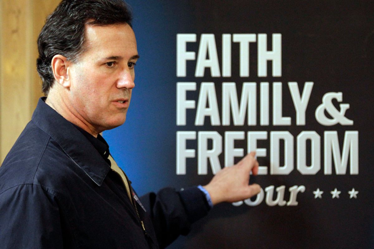 Republican presidential candidate former Pennsylvania Sen. Rick Santorum                        (AP/Charlie Riedel)