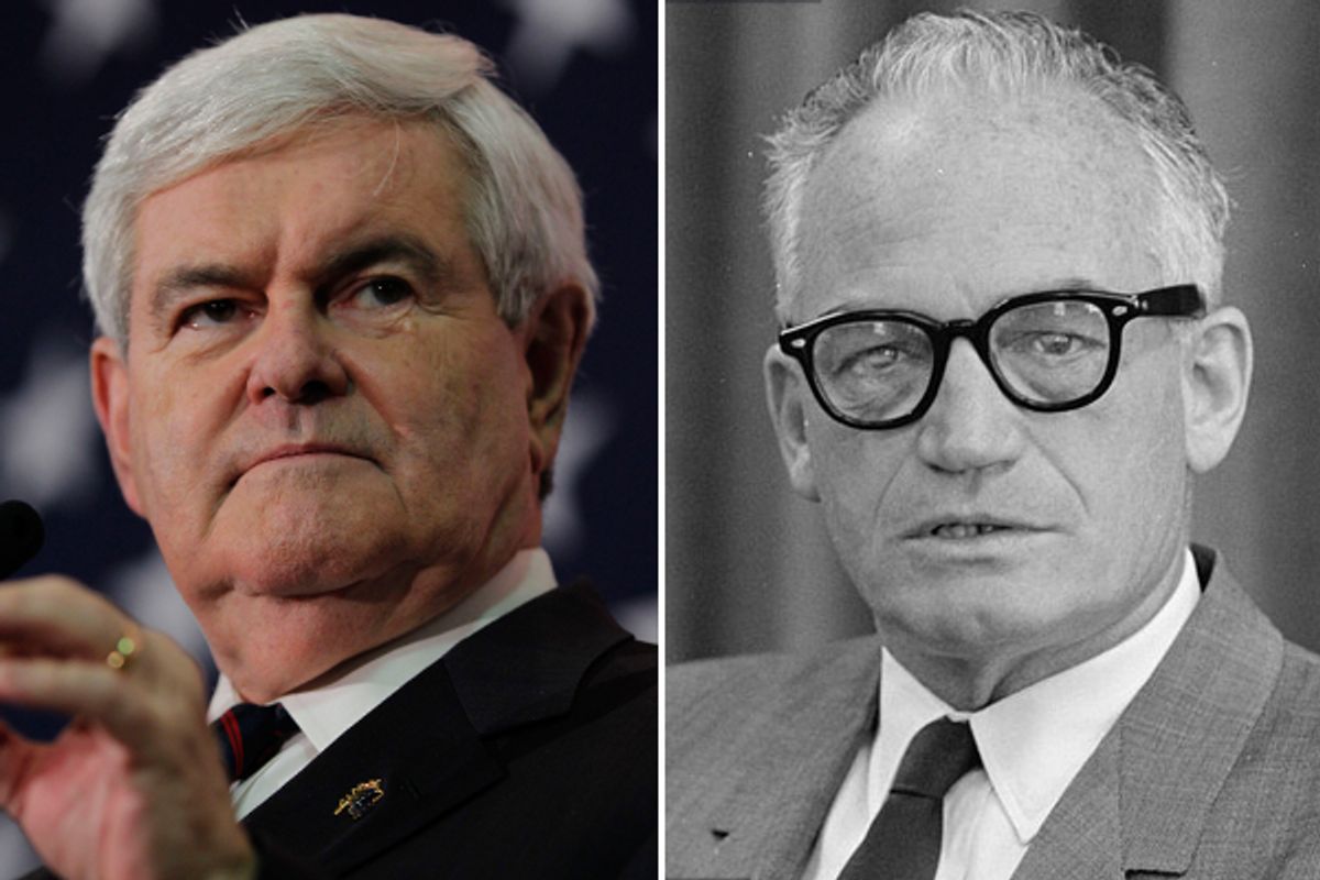 Newt Gingrich and Barry Goldwater (AP/Wikipedia)