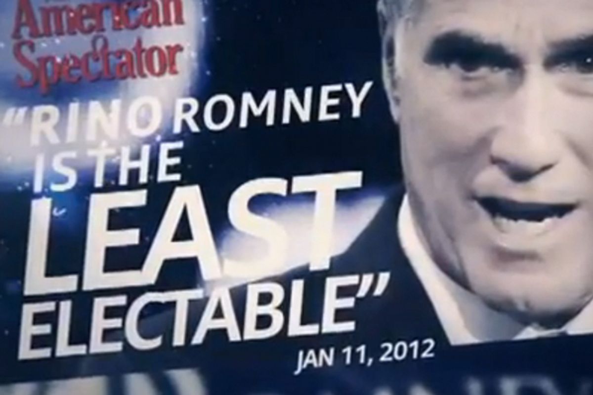 A screenshot from an ad put out by a pro-Newt Gingrich super PAC, Winning Our Future.      