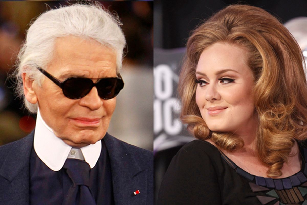 Karl Lagerfeld and British singer Adele    (AP/Reuters)