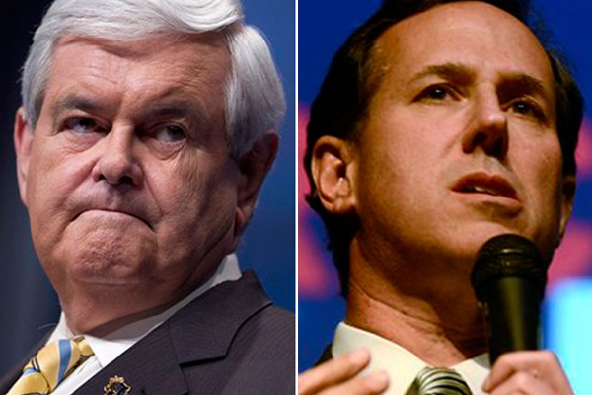 Newt Gingrich and Rick Santorum  (AP)