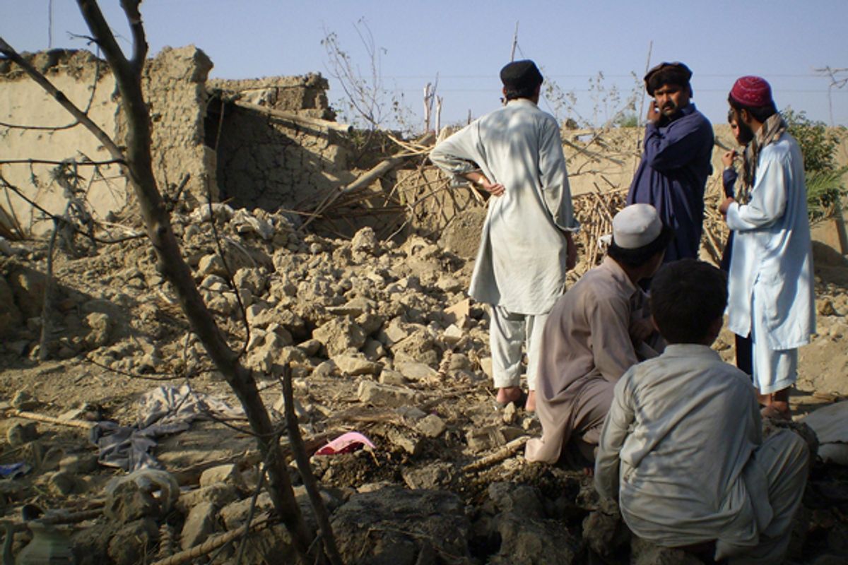 The site of a drone attack near Miranshah, Pakistan, in October 2008.       (Reuters/Haji Mujtaba)