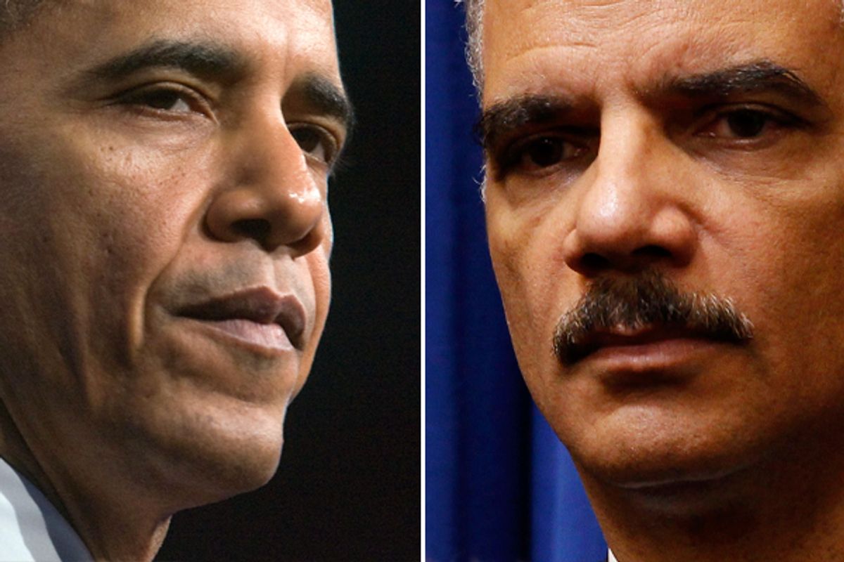 Barack Obama and Eric Holder      (Reuters)