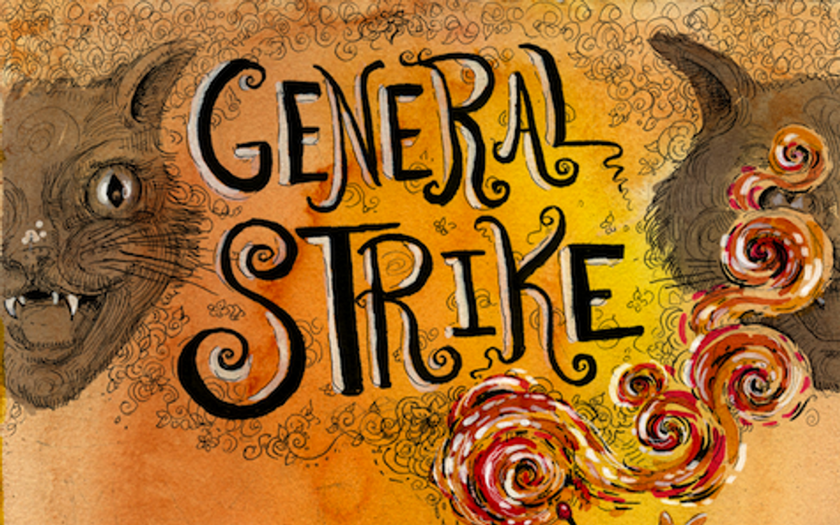 A detail from a poster promoting May 1. General Strike         (Molly Crabapple and John Leavitt)