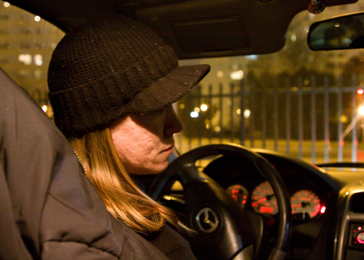 Laura in her car in Philadelphia   (Jessica M. Kaufman)