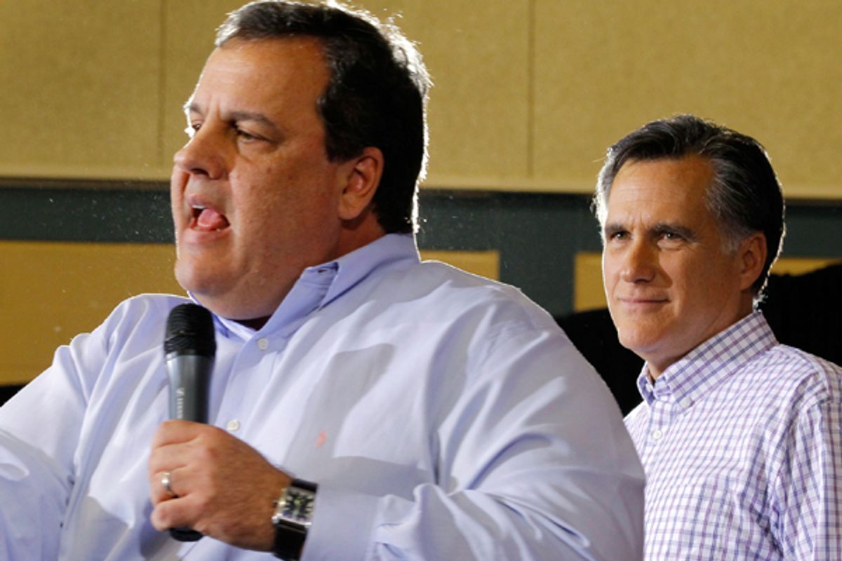Chris Christie and Mitt Romney       (Reuters/Brine Snyder)