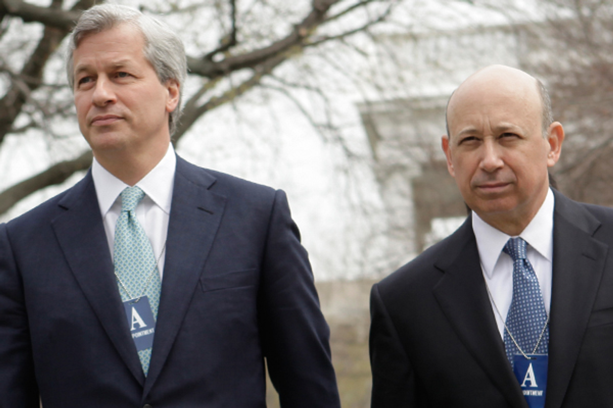  JPMorgan CEO Jamie Dimon and Goldman Sachs CEO Lloyd Blankfein         (AP/Evan Vucci)
