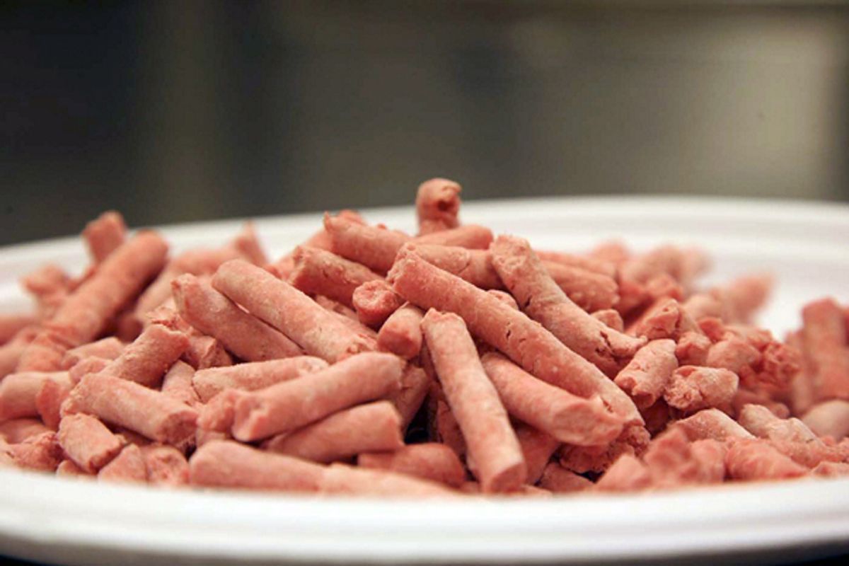 The beef ingredient dubbed “pink slime.”      (AP/Beef Products, Inc.)