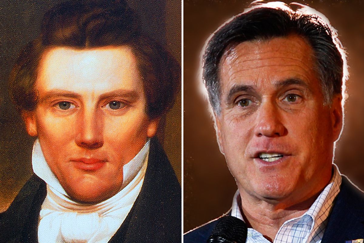  Joseph Smith and Mitt Romney      (Reuters)