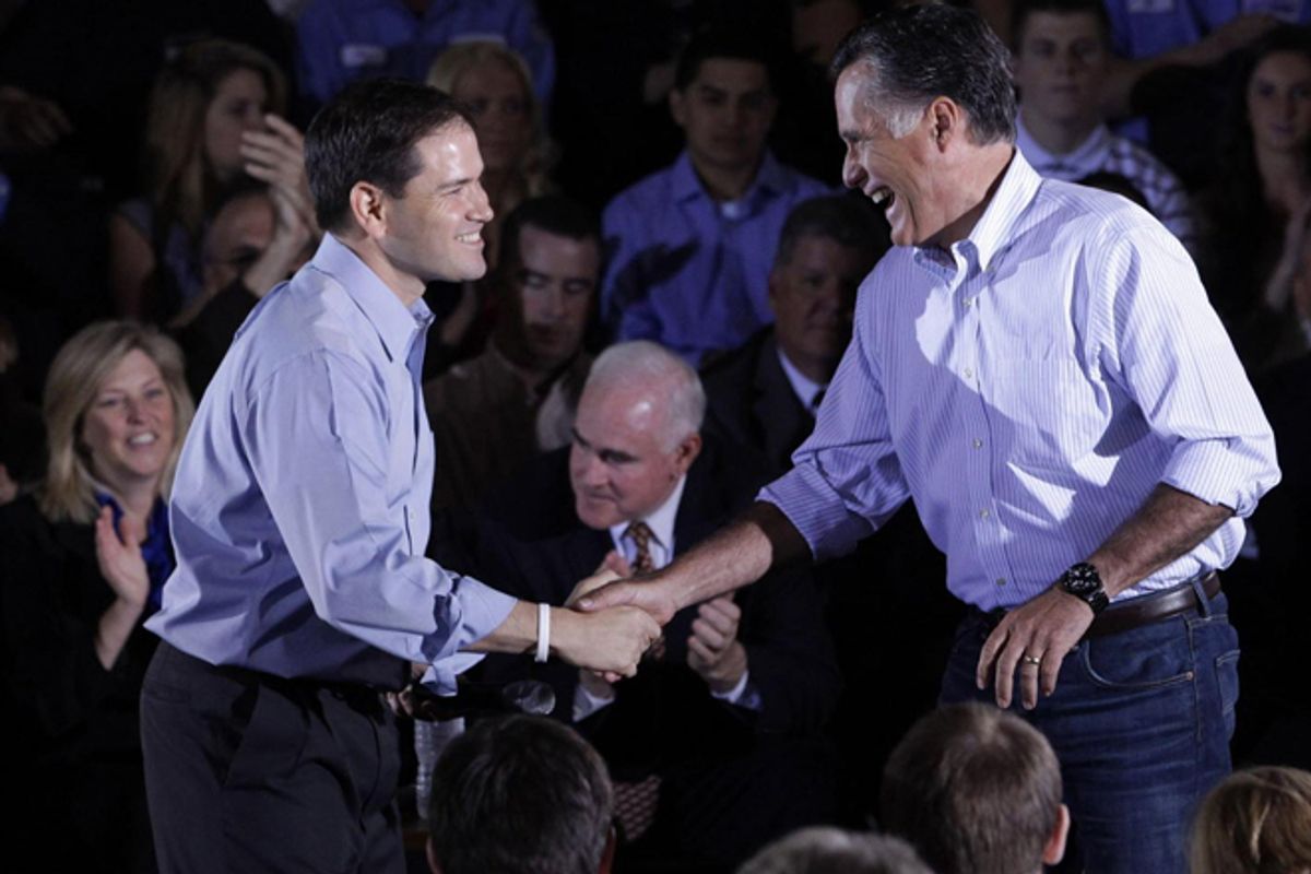 Marco Rubio and Mitt Romney     (AP/Jae C. Hong)
