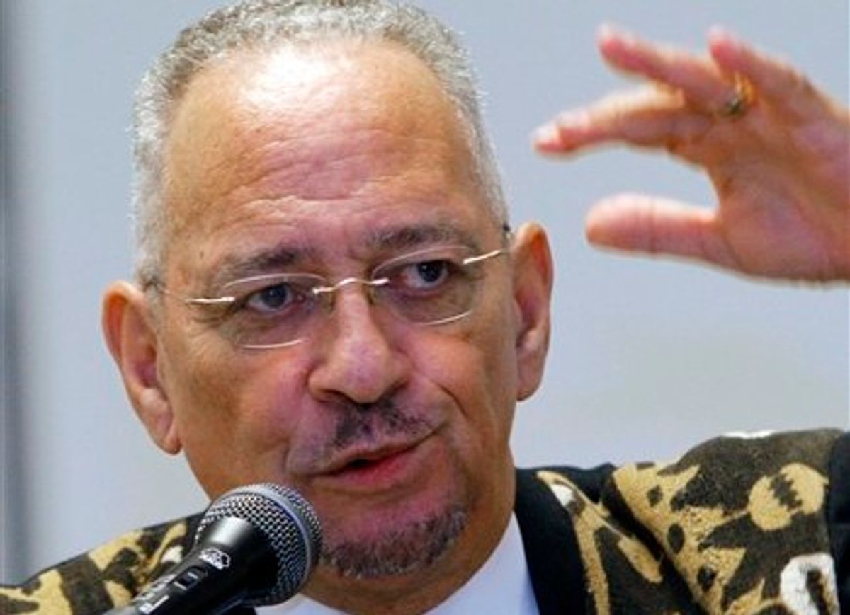 In this March 25, 2010 file photo, Rev. Jeremiah Wright speaks at Jackson State University in Jackson, Miss. (AP Photo/Rogelio V. Solis, File)    (AP)