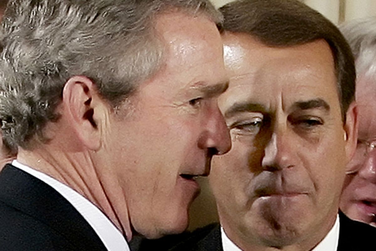 George W. Bush and John Boehner       (Reuters/Jim Young)