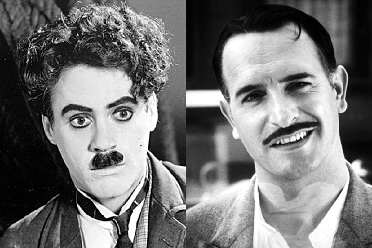 Robert Downey Jr. in "Chaplin" and Jean Dujardin in "The Artist" 