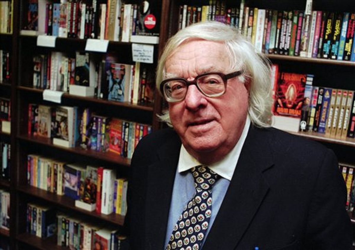 FILE - This Jan. 29, 1997 file photo shows author Ray Bradbury  at a signing for his book "Quicker Than The Eye" in Cupertino, Calif.  Bradbury, who wrote everything from science-fiction and mystery to humor, died Tuesday, June 5, 2012 in Southern California. He was 91. (AP Photo/Steve Castillo, file)   (AP)