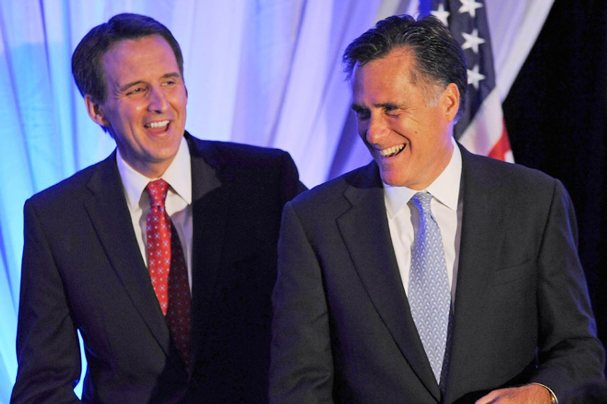 Tim Pawlenty and Mitt Romney     (AP/Craig Lassig)
