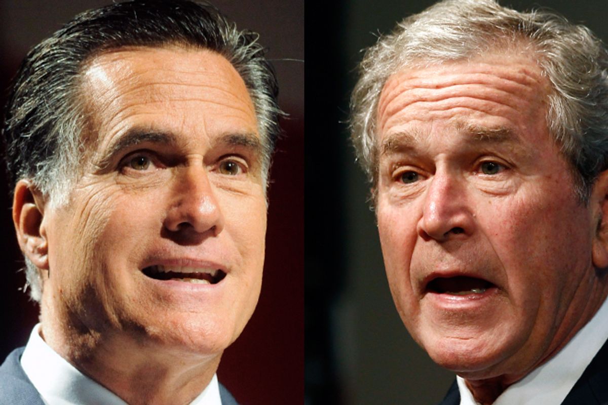 Mitt Romney and George W. Bush       (Reuters)