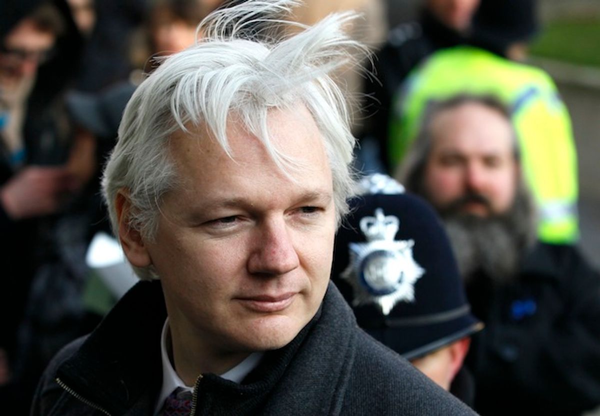 WikiLeaks founder Julian Assange arrives at the Supreme Court in London in February.          (AP/Kirsty Wigglesworth)