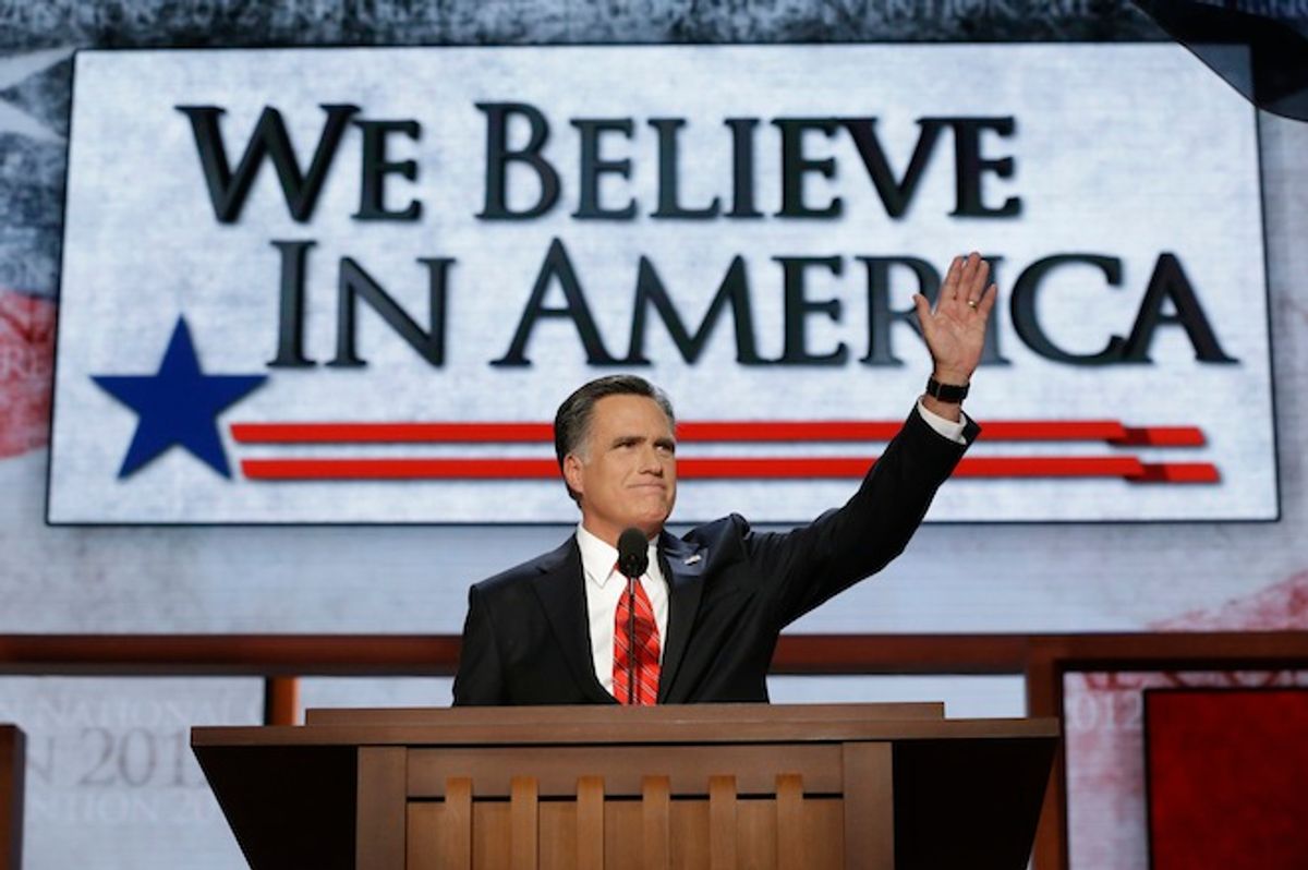 the Republican National Convention in Tampa, Fla., on Thursday, Aug. 30, 2012.  (AP/Charles Dharapak)