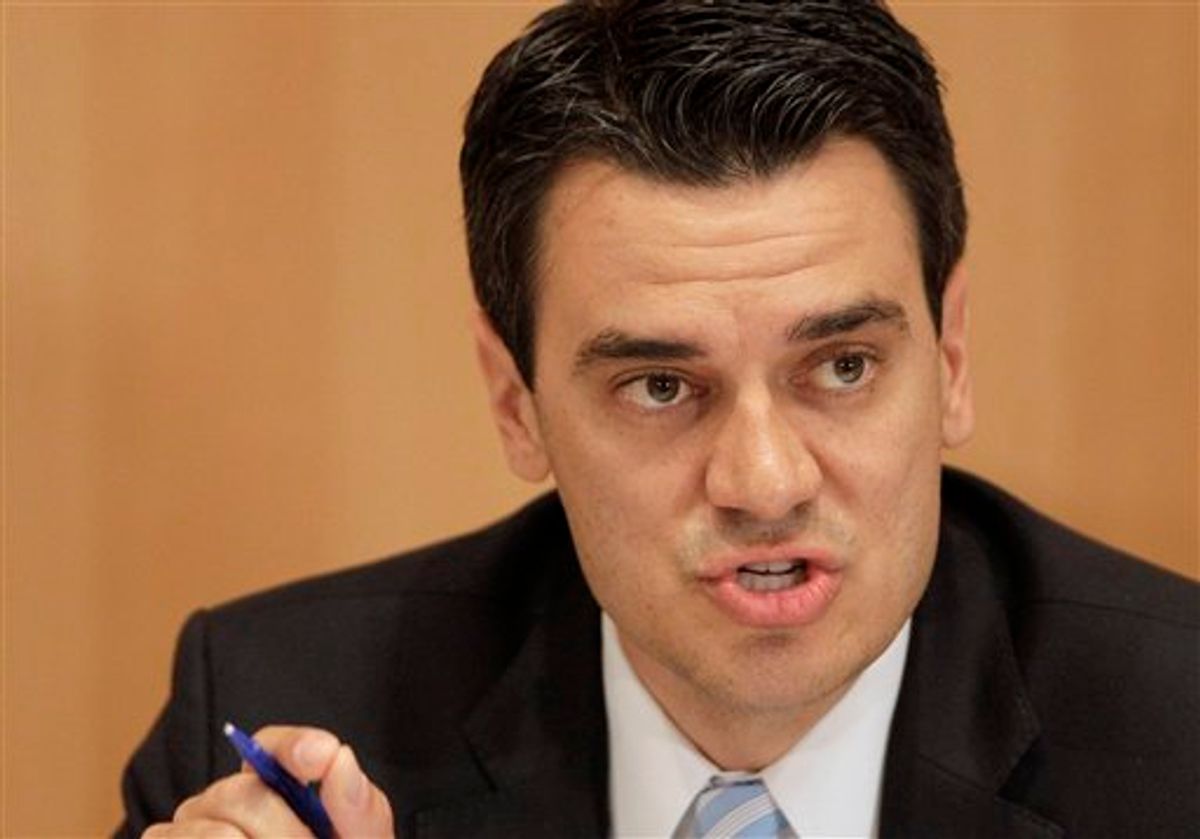 Kevin Yoder participates in a debate in Overland Park, Kan. (AP/Charlie Riedel)    