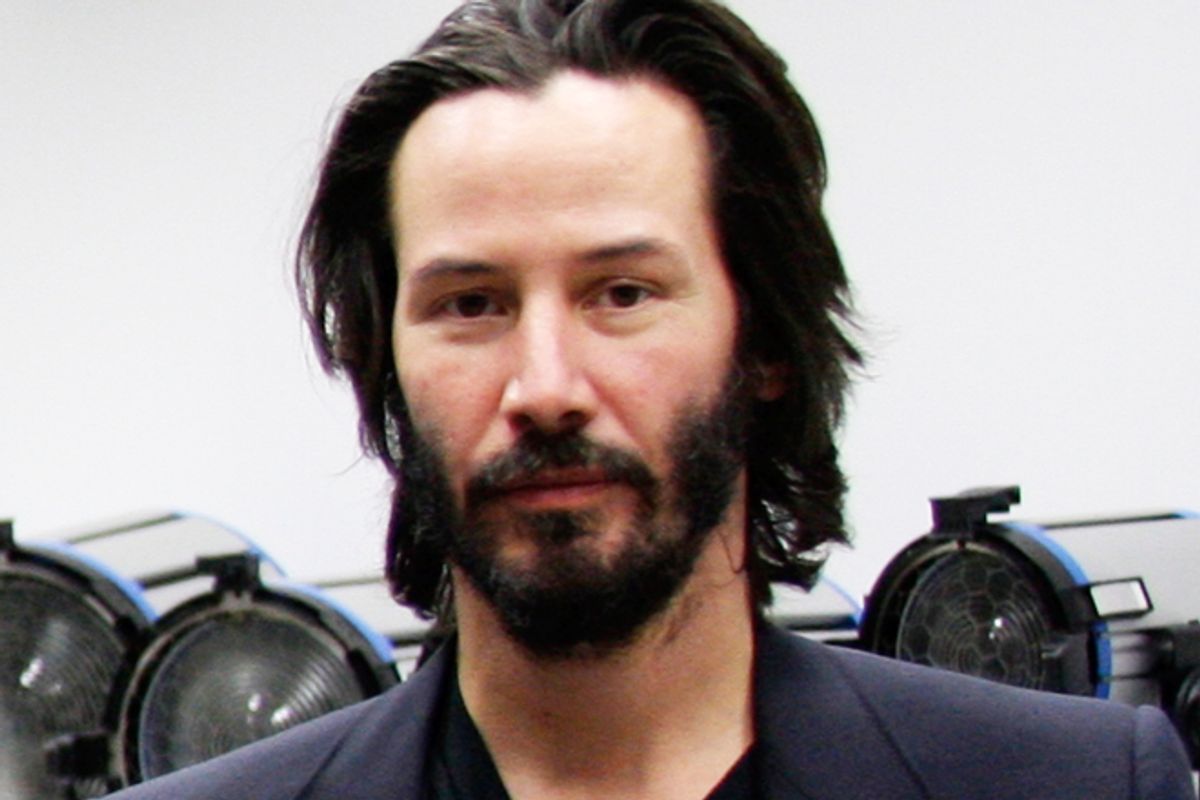 Keanu Reeves on the set of "Side by SIde"    