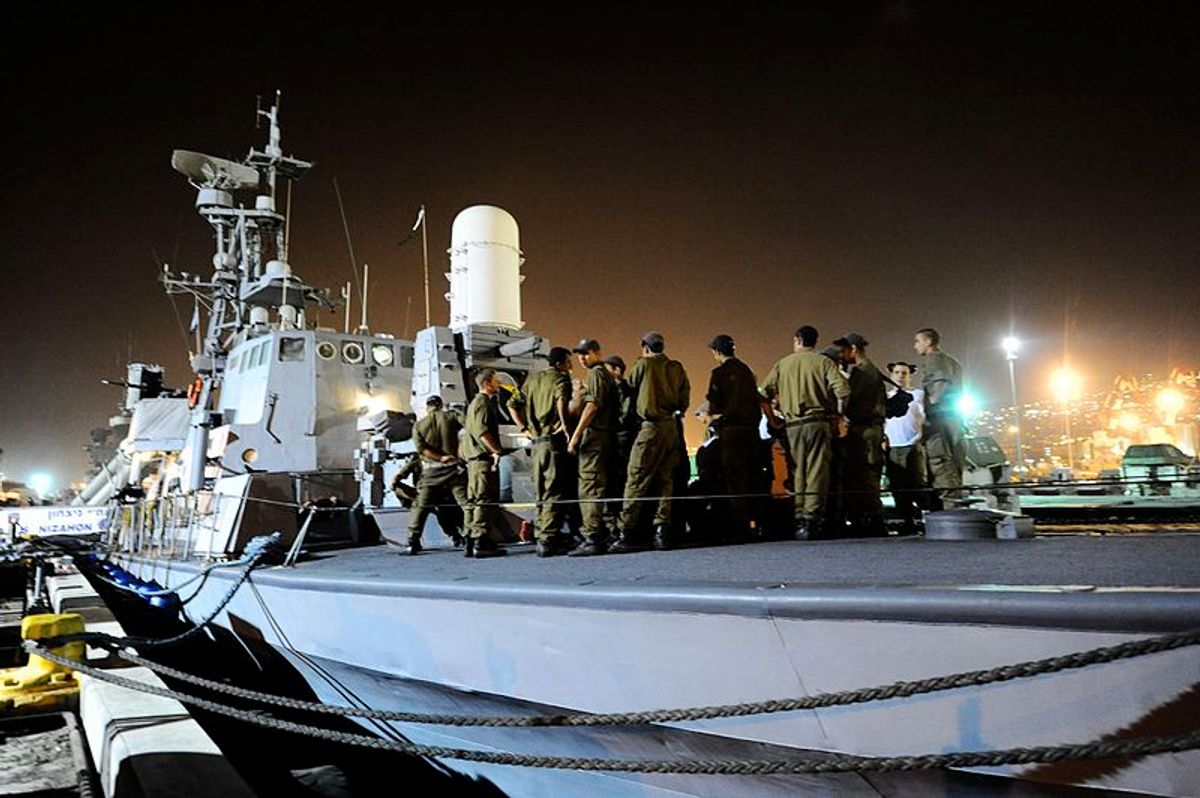  Israeli forces before the 2010 flotilla raid (Wikimedia)       
