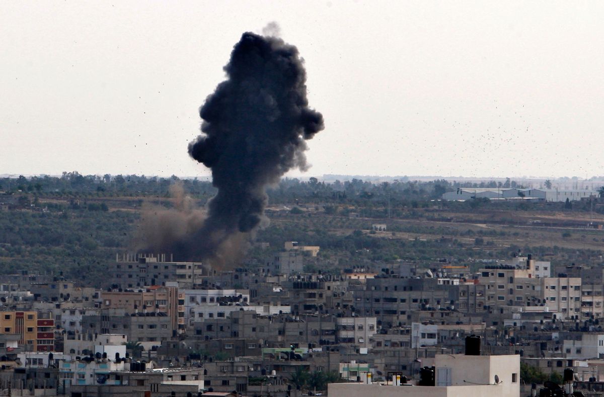 Smoke rises following an Israeli attack in Gaza City.          (AP/Adel Hana)