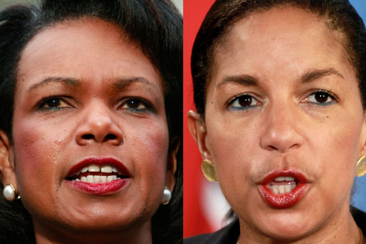Condoleezza Rice and Susan Rice    (Reuters/AP)