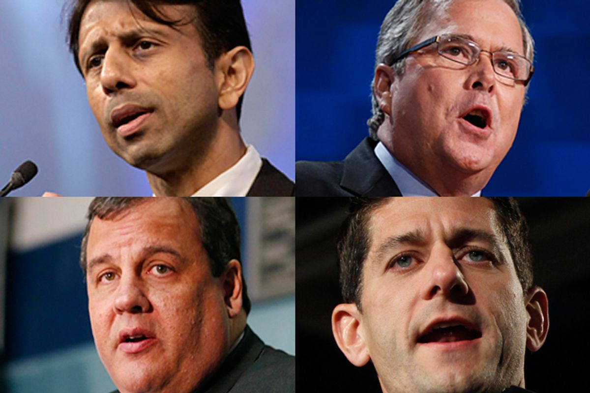  Clockwise from top left: Bobby Jindal, Jeb Bush, Paul Ryan, Chris Christie  (AP)