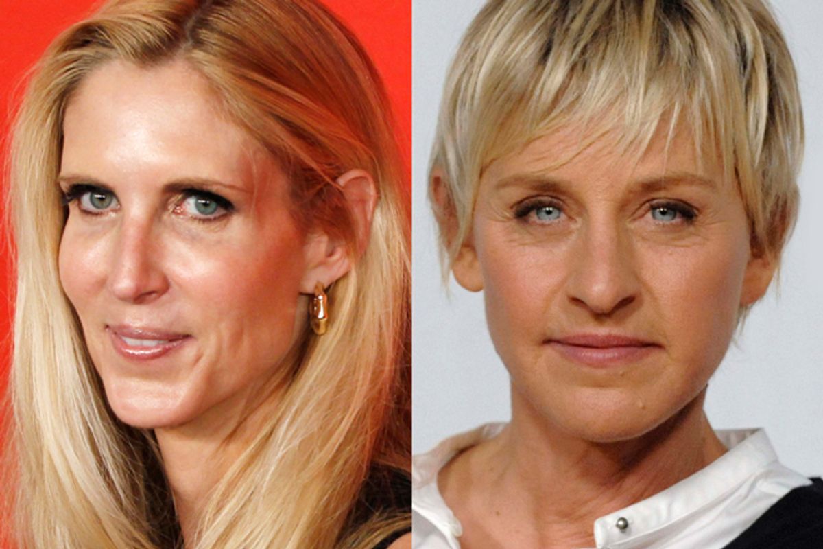 Ann Coulter and Ellen DeGeneres          (Reuters/AP)