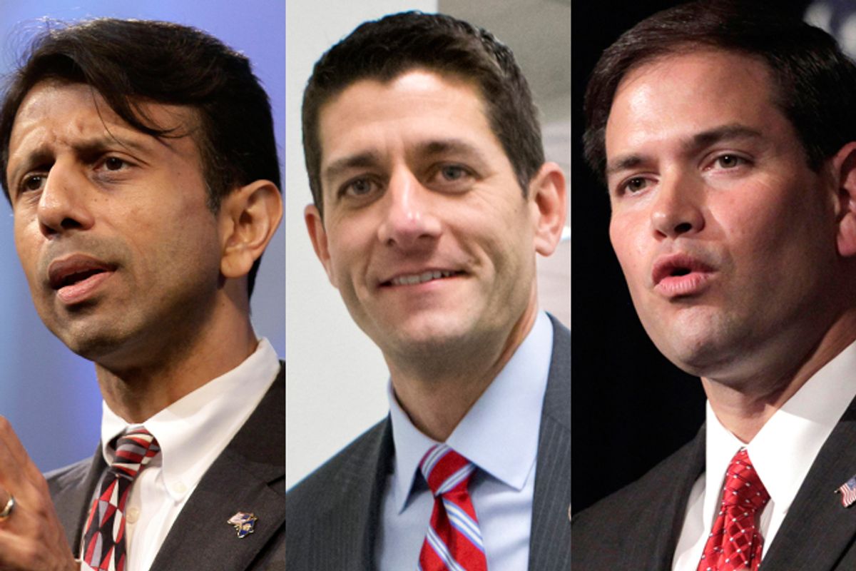  Bobby Jindal, Paul Ryan and Marco Rubio           (AP)