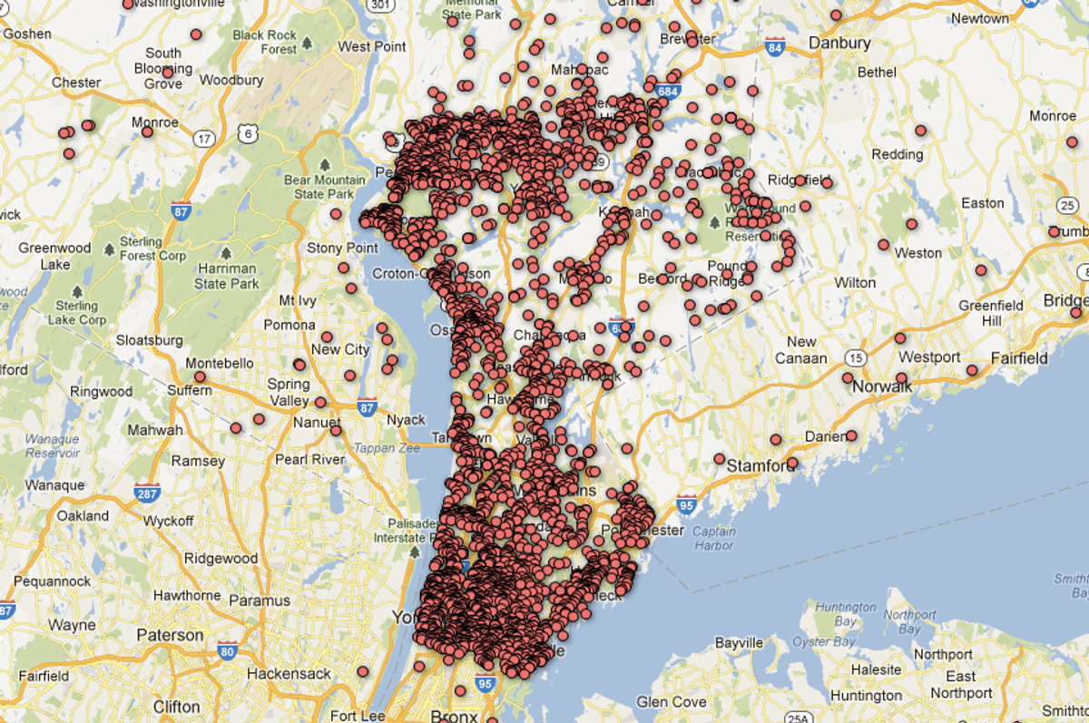 Pistol permits registered in Westchester County, New York, via The Journal News  