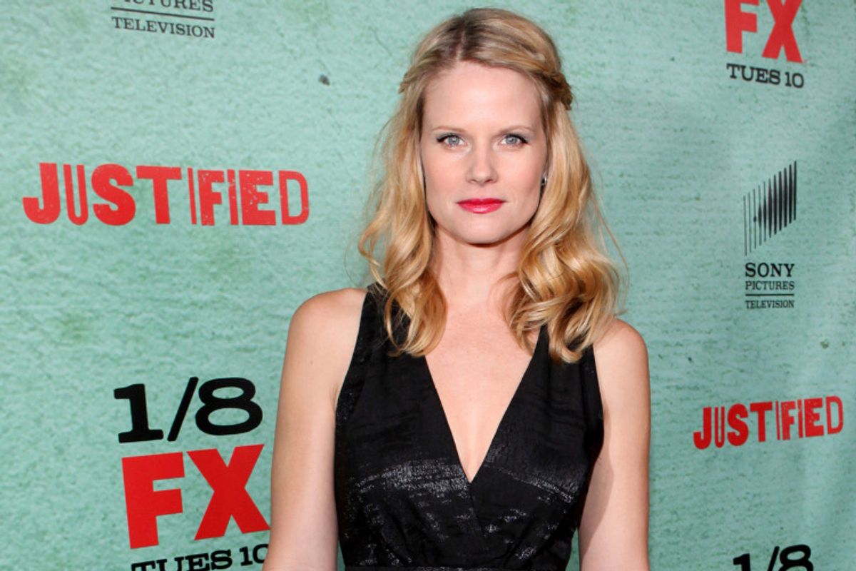 HOLLYWOOD - JANUARY 5: Joelle Carter arrives at FX's "Justified" Season 4 Premiere on January 5, 2013 in Hollywood, California. (Photo by Brian Dowling/PictureGroup)/FX        (FX/Brian Dowling)