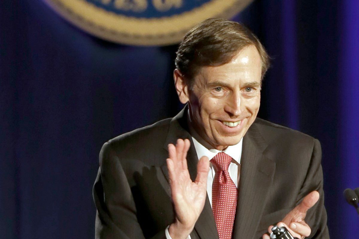 David H. Petraeus speaks at the annual dinner for veterans and ROTC students at the University of Southern California, his first public remarks since retiring from the CIA in scandal.       