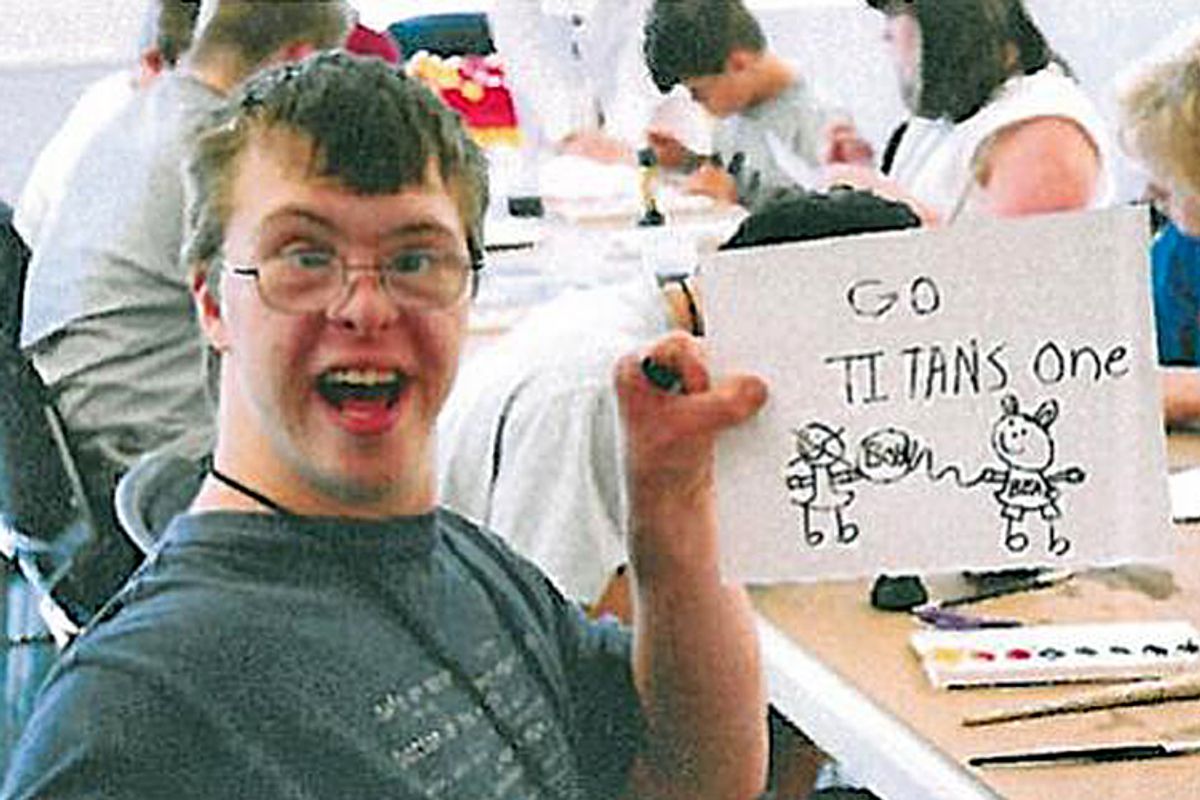 This photo of Adam Holland was altered and used by radio station WHPT-FM for a "Retarded News" segment.  